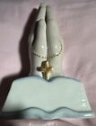 Porcelain Praying Hands holding Rosary Beads Great for Communion or Conformation