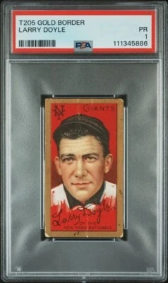 1911 Larry Doyle T205 Gold Border - PSA 1 - Polar Bear - Freshly Graded - Image 1 of 2