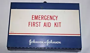 Vintage 70’s JOHNSON And JOHNSON Emergency FIRST AID KIT Metal WALL MOUNT Emergency - Bild 1 von 11