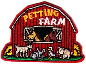 PETTING FARM Iron On Patch Animals Cows Goat Lamb - Bild 1 von 2