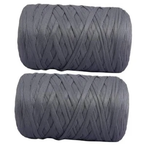 2 PCS 800g T-Shirt Yarn Elastic Fabric Crochet Cloth Yarn for 2*400g dark grey - Picture 1 of 8