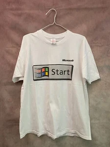 Camiseta blanca vintage años 90 Microsoft Windows Start talla XL - Imagen 1 de 5