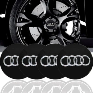 4 COPRIMOZZO ADESIVI 56MM AUDI A1 A3 A4 A5 A6 Q5 Q7 STEMMA FREGI BORCHIE CERCHI - Imagen 1 de 7