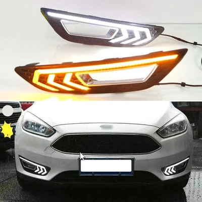 Luces antiniebla LED DRL indicadoras de giro diurnas aptas para Ford Focus 15+ Foto 1 de 4