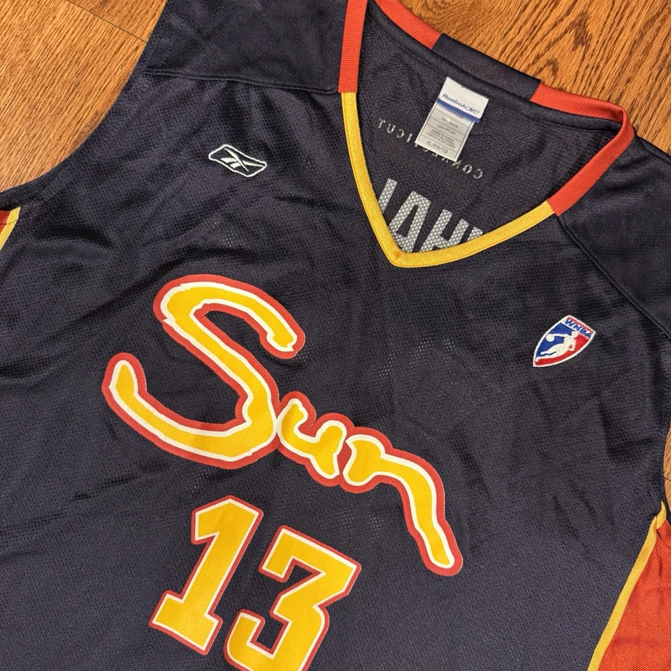 Camiseta deportiva vintage Reebok Lindsay Whalen Connecticut Sun adulto XL azul marino #13 WNBA Foto 1 de 4