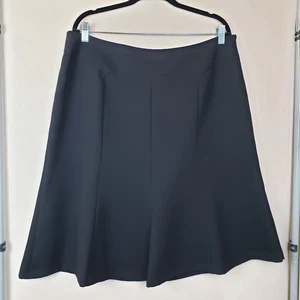 Jones Wear Skirt 16 Black A-line Knee Length Side Zip Lined Office Career 25"L - Picture 1 of 12