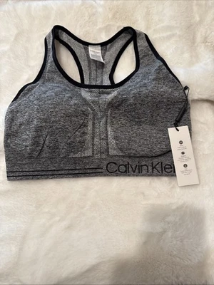 Calvin Klein Performance Women's Gray Racerback Sports Bra(Large)Wick Stretch - Image 1 of 4