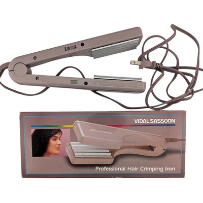 Plancha prensadora de cabello profesional Vidal Sassoon vintage años 80 1987 con caja probada Foto 1 de 4