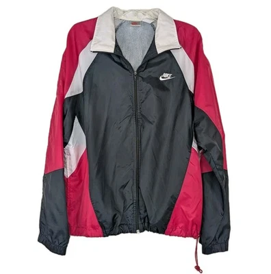 Vintage Nike Jacket Men L Windbreaker Black White Magenta Adult Colorblock Sport - Image 1 of 4