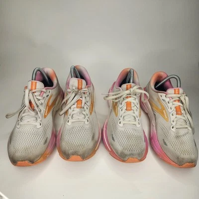 Brooks Adrenaline GTS 23 White Pink Running Shoes Women's Size 9.5 Lot Of 2 - Image 1 of 4