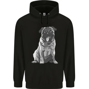 A Happy Pug Funny Dog Funny Childrens Kids Hoodie - Picture 1 of 35