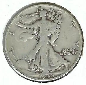 1942-D Denver Circulated Silver Walking Liberty Half Dollar Coin! - Picture 1 of 2