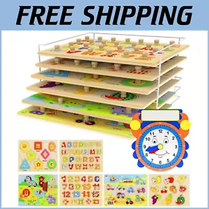 Langlebiges Kleinkind pädagogisches Puzzle Set - 6 Themen + Lernuhr enthalten - Bild 1 von 10