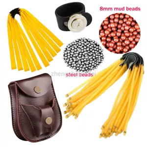 Slingshot beads Catapult bag Hunting Slingbow Flat Rubber Band sling shot access - Picture 1 of 16
