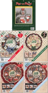 Lot of 5 Pre-cut Wood Shape Kits Wang's Plaid Christmas Hearts Geese - Picture 1 of 11