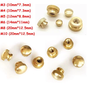 M3/4/5/6/8/10 Brass Knurled Thumb Nut High-type Hand Grip Knob Nuts Blind Hole - Picture 1 of 12