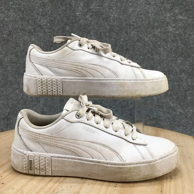 Puma Shoes Womens 10 Smash Platform v2 Casual Lace Up Sneakers 394006-01 White - Image 1 of 4