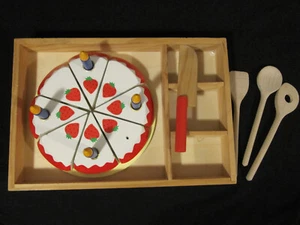 Geburtstagstorte Nachmittagstee Schneide Holz Spielzeug für Kinder - Bild 1 von 5