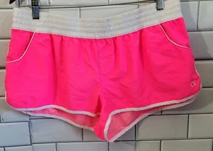 Op Ladies Hot Pink Pull On Athletic Running Swim Board Shorts Wide Waistband... - Picture 1 of 4