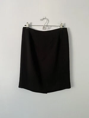 Falda De Colección Garfield & Marks Para Mujer Negra Sólida Acanalada Línea A Forrada Talla 10 EE. UU. Foto 1 de 4