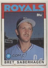 1986 Topps Wax Box Bottom Bret Saberhagen #O