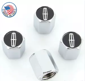 Set Tire Valve Stem Cap Wheel Rim Air Dust Covers Metal For Lincoln Chrome - Picture 1 of 1