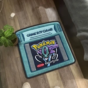 Pokémon Edicion Cristal Card Area Rug, Pokemon Gameboy Card Carpet, Anime Gift - Picture 1 of 4