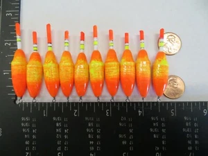 10 NEW WOOD SLIP FLOATS / BOBBERS PANFISH ICE FISHING NO FREEZE UP ON LINE B210 - Picture 1 of 4