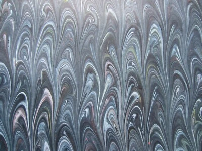 LOT OF 5 Gorgeous French Marbled Paper 25.5" x 19.5", Bookbinding, crafts, etc - Image 1 of 4