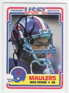 Mike Rozier Signed 1984 Topps USFL (R) Card #109 Pittsburgh Maulers Bulls Oilers