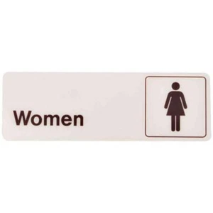 Hy-Ko 3 in. x 9 in. Plastic Self Adhesive Women Public Bathroom Sign D-14 - Picture 1 of 1
