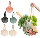  5 Pack Reusable Cotton Mesh Grocery bags with Long Handle,Eco Friendly 