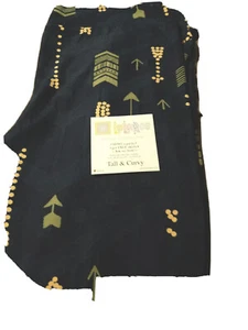 LuLaRoe Leggings ~ TC ~ NAVY with SAGE GREEN & CREAM ARROWS ~ Original Sizing - Picture 1 of 1