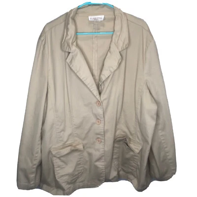 Силуэты Blazer куртка женщин 26W бежевый кнопка передние карманы повседневный женщины - Изображение 1 из 4