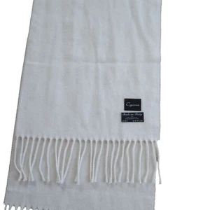 CEJON White Acrylic Rectangle Neck Scarf 11 x 62 New Vintage Made in Italy - Picture 1 of 7
