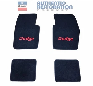 Challenger Dart Floor Mats Embroidered Logo 80/20 Loop Carpet 4pc Dodge 1963-76 - Picture 1 of 21
