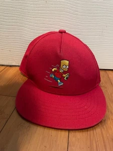Simpsons el barto hat snapback cap vans the Simpson Bart Burgundy - Picture 1 of 6