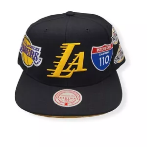 Mitchell & Ness Los Angeles Lakers Champ Patch HWC Adjustable Snapback Hat Cap - Picture 1 of 6