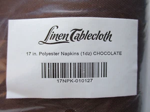 Cloth napkins brown 3 Dozen lot 17" square poly Dinner Table Event Cater Party - Picture 1 of 4