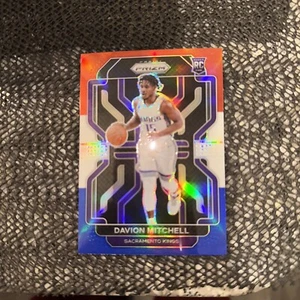 2021-22 Panini Prizm Davion Mitchell Red White Blue RC #312 Sacramento Kings - Picture 1 of 2