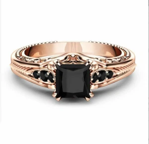 Fashion Women's Two Tone Inlaid Natural Gradient Square Zircon Ring Jewelry AU - Picture 1 of 8