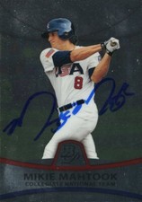 2010 Bowman Platinum USA MIKIE MAHTOOK Signed Card autograph TIGERS RC