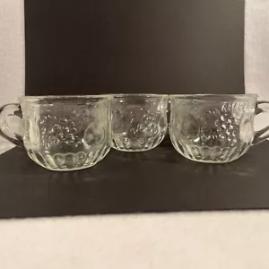 Vintage Set Of 3 Jeanette Glass Fruit Punch Cup - Picture 1 of 7