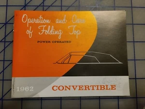 1962 GM Fisher Body Convertible Power Folding Top Owners Manual  - Picture 1 of 1