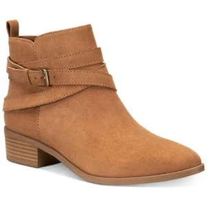 Sun + Stone Womens Saandis Tan Zip-Up Ankle Boots Shoes 5 Medium (B,M) BHFO 8747 - Picture 1 of 3