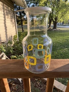 Vintage Kig Indonesia Juice Pitcher W/ Lid- 48 oz NEW Glass Carafe - Picture 1 of 6