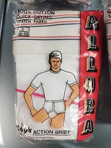Vintage Action Briefs White. 3 Pack. Allura. Boys Size Small, Medium, Large. NOS - Picture 1 of 8