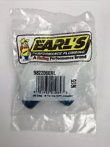 Earls Performance 982206ERL Blue 90 Degree Elbow -6 AN Male to 1/4 Inch NPT - Picture 1 of 3