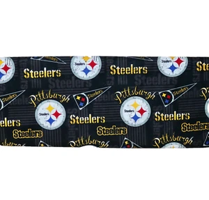 Pittsburgh Steelers ~ Large Logo Pattern NFL Cotton Fabric 1/4 Yard 9” X 56” New - Picture 1 of 24