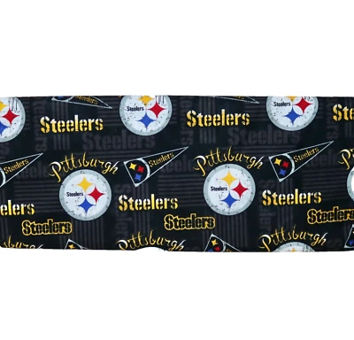 Pittsburgh Steelers ~ Large Logo Pattern NFL Cotton Fabric 1/4 Yard 9” X 56” New - Image 1 of 4